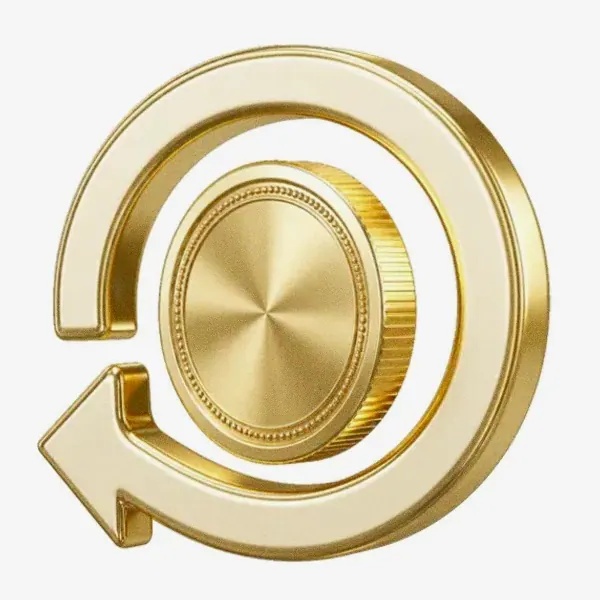 Coin with circular arrow — Lucky Vegas